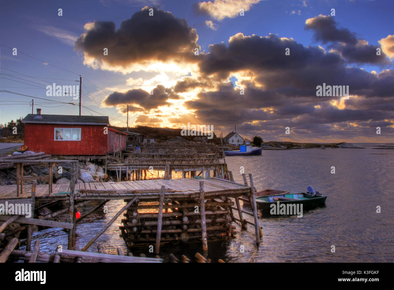 Fischerhafen in Aussicht, Nova Scotia Stockfoto