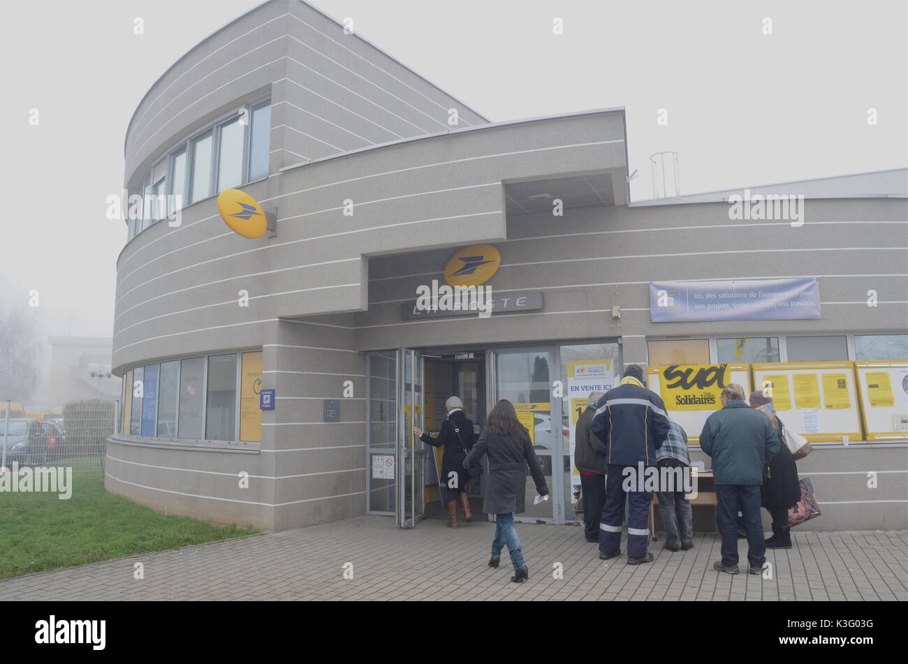 Olivier Besancenot unterstützt Streik der Briefträger in Lyon, Frankreich Stockfoto
