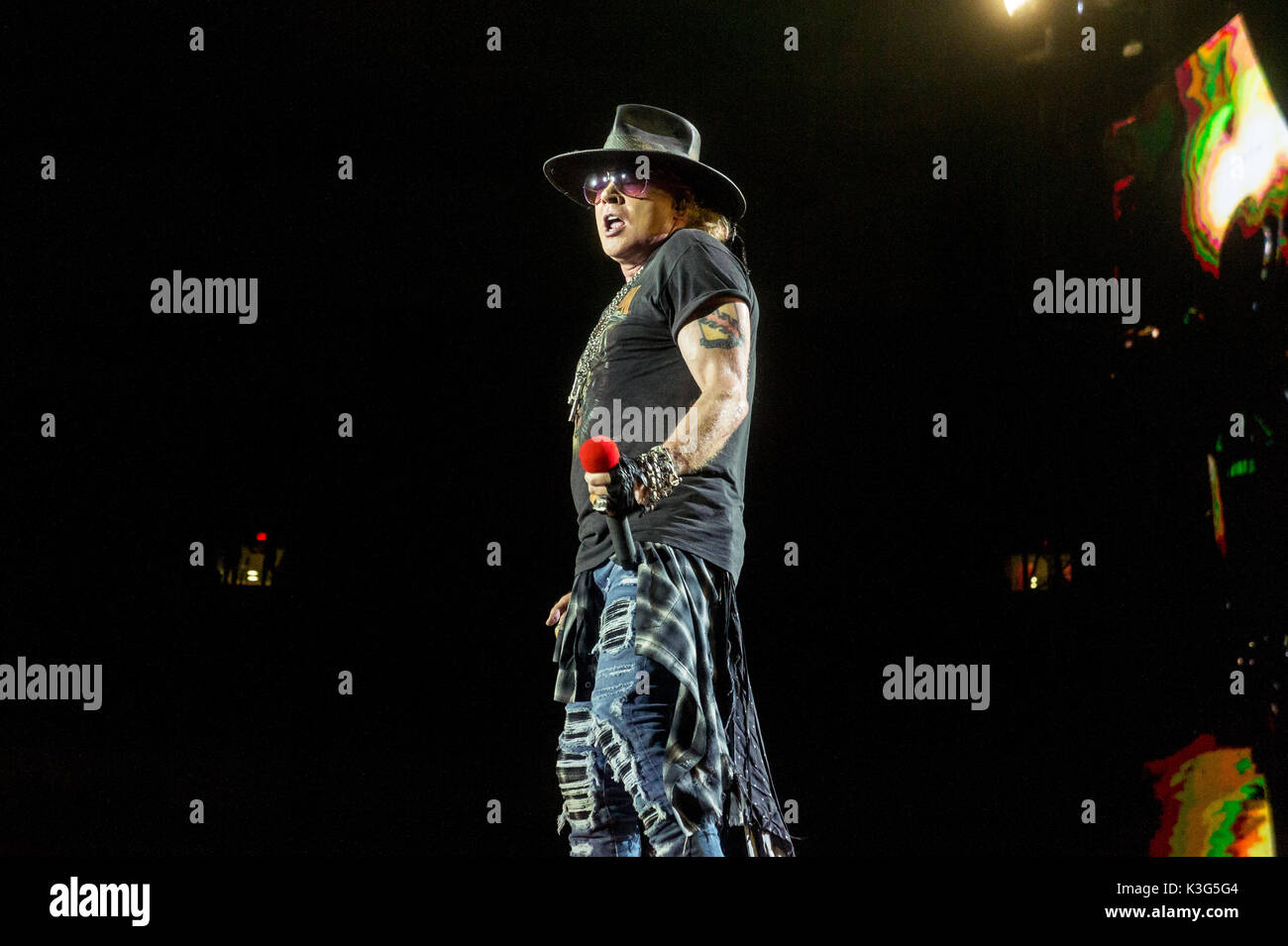 Vancouver, Kanada. 1. Sep 2017. American Rock Band Guns N' Roses während ihrer "Nicht in diesem Leben"-Tour im BC Place Stadium in Vancouver, BC, Kanada. Credit: Jamie Taylor/Alamy Leben Nachrichten. Stockfoto