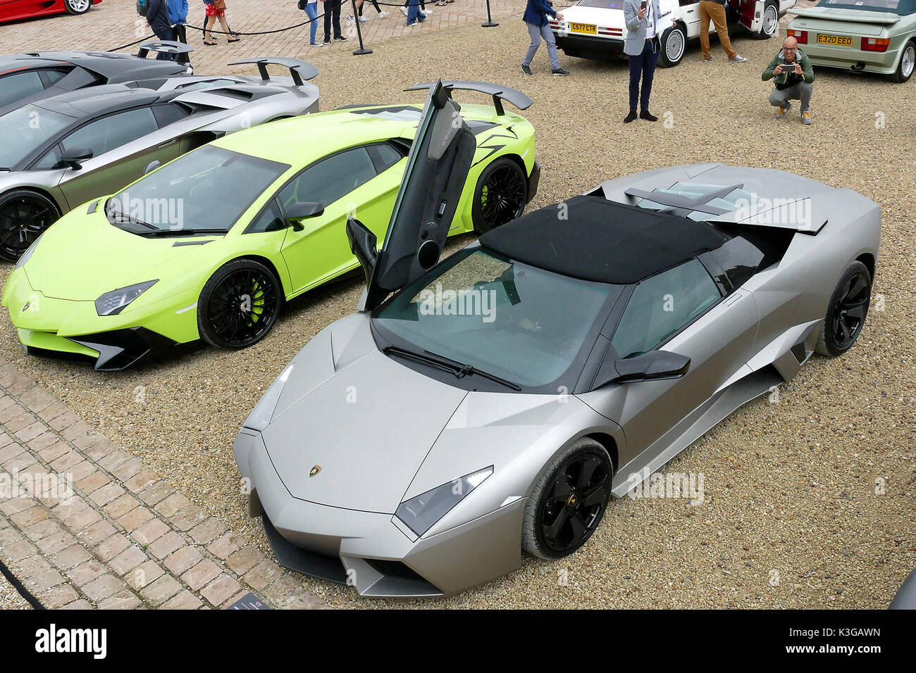 Blenheim Palace, Woodstock, Oxfordshire, UK. 03 Sep, 2017. Ein 2010 Lamborghini Reventon Roadster - eine der hiundreds der supercars in Blenheim Palace in Oxfordshire Bild: Ric Mellis 3/9/2017 Blenheim Palace, Woodstock, Oxfordshire Credit: Ric Mellis/Alamy leben Nachrichten Stockfoto