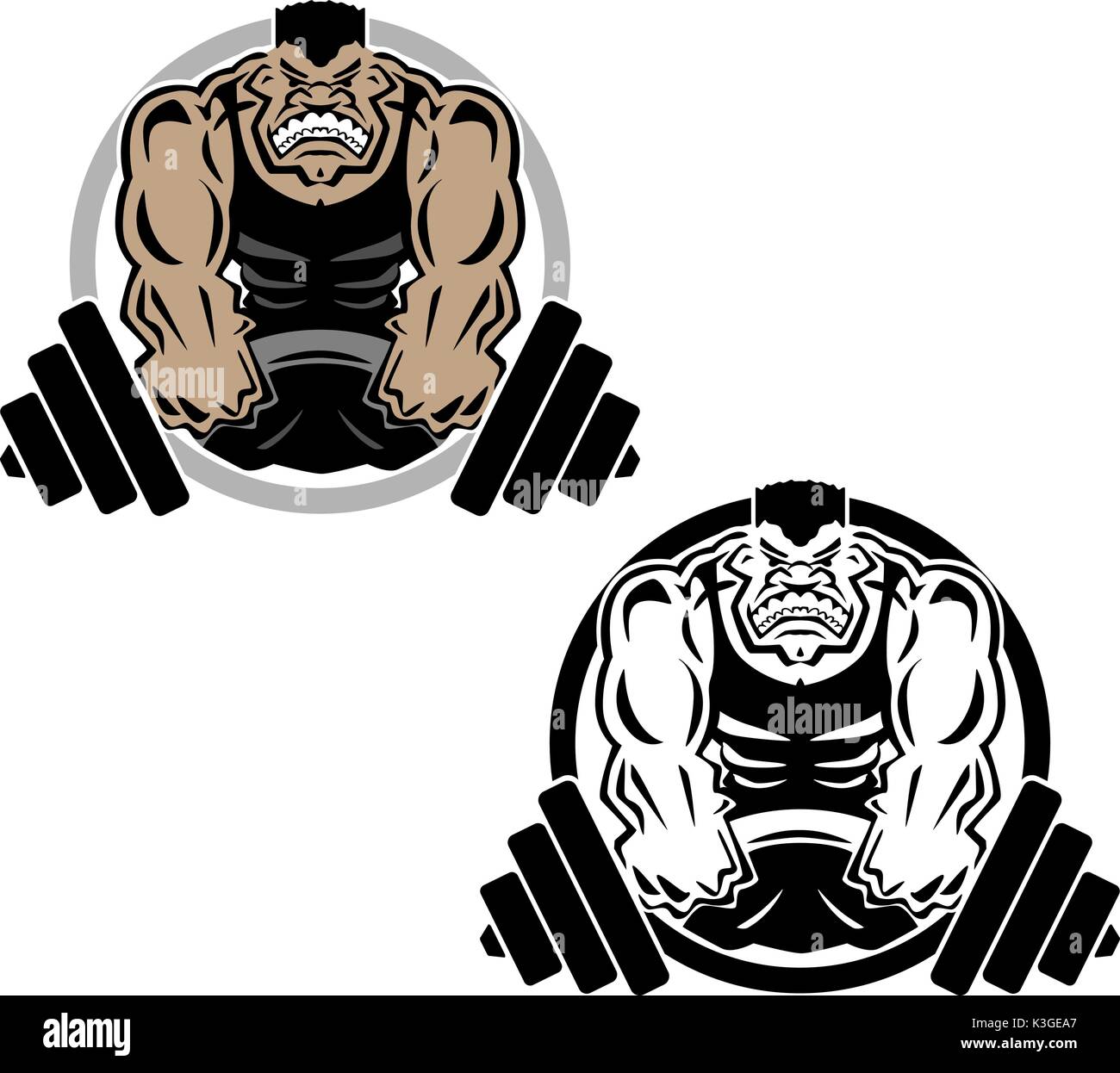 Gewichtheben Muskel Fitness Gym Logo Illustration Stock Vektor