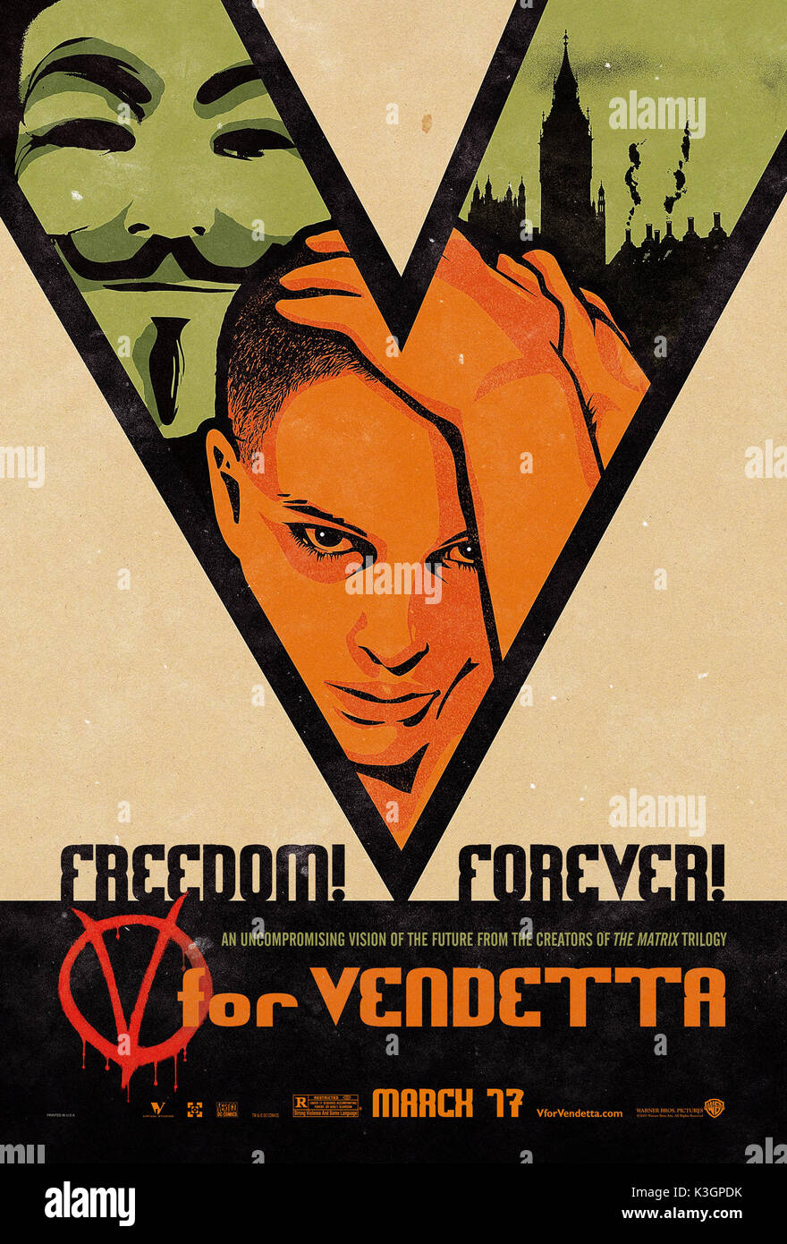 V für Vendetta Datum: 2005 Stockfoto
