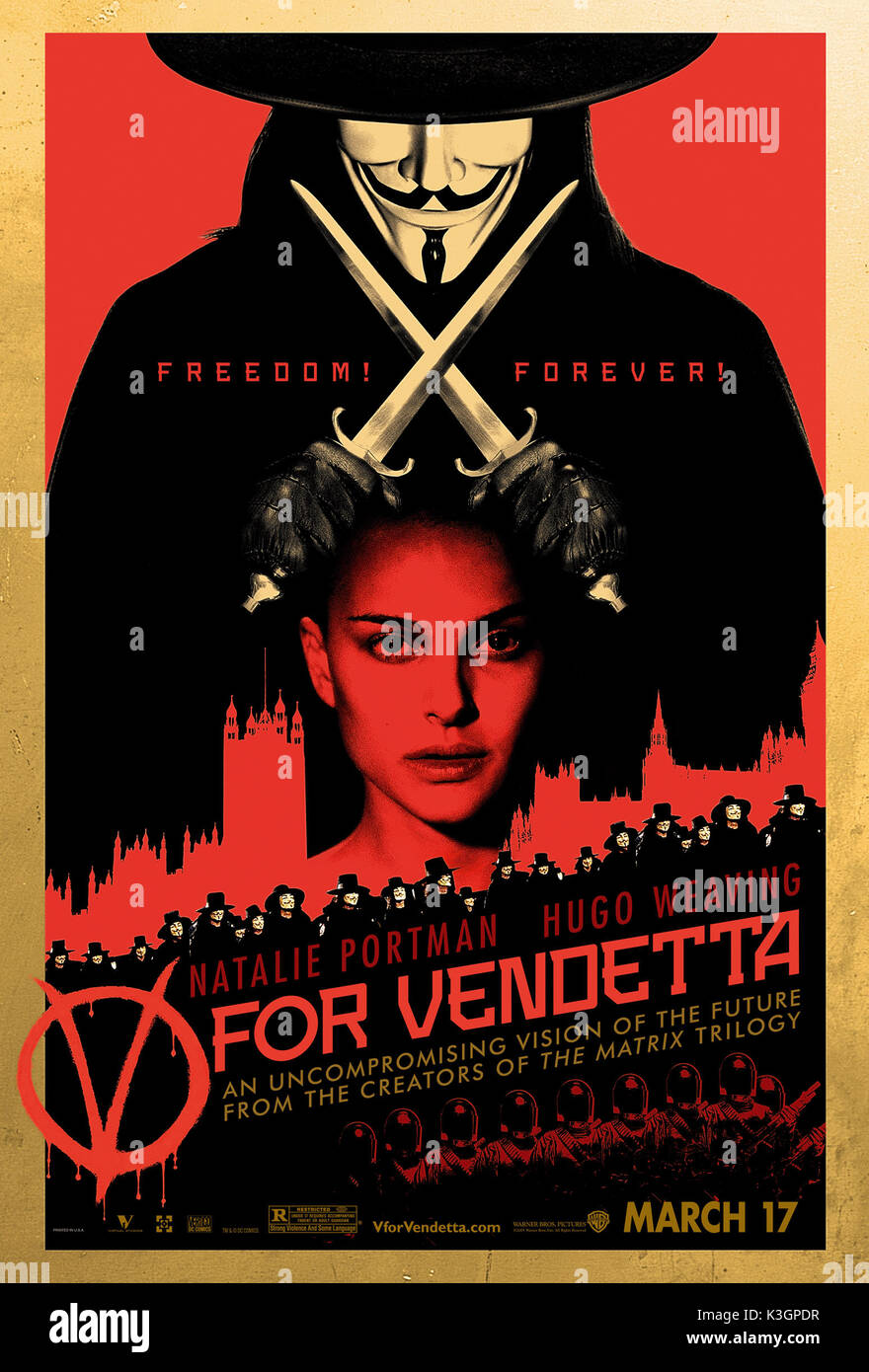 V für Vendetta Datum: 2005 Stockfoto