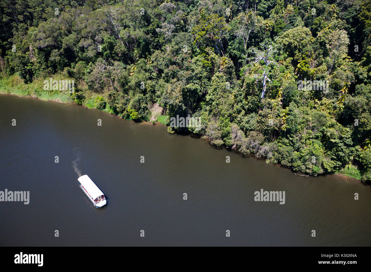 Riverboat-Touren auf Barron River, Kuranda, Cairns, Australien Stockfoto