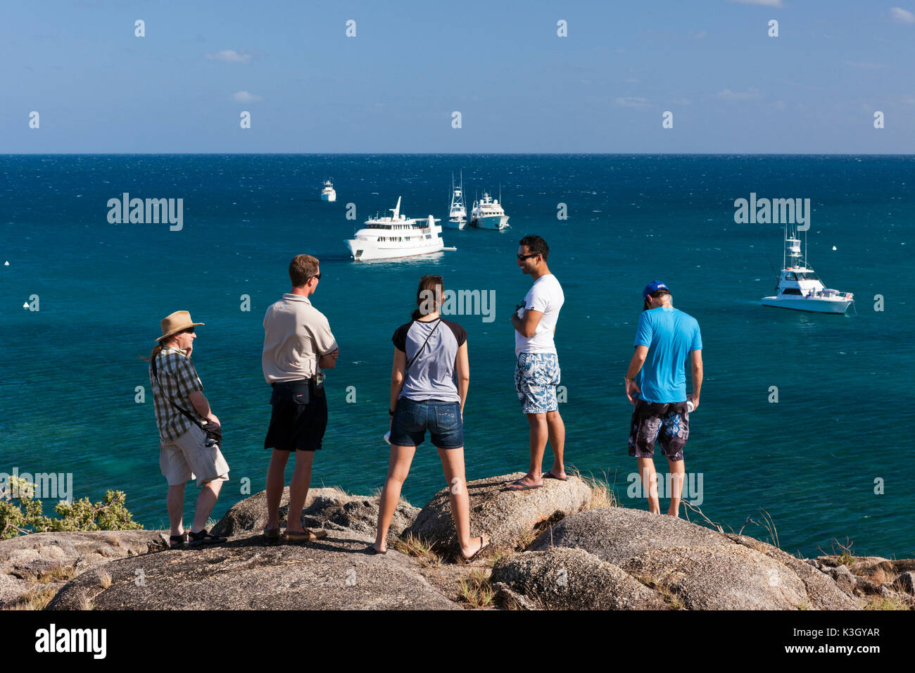 Touristen auf Lizard Island, Great Barrier Reef, Australien Stockfoto
