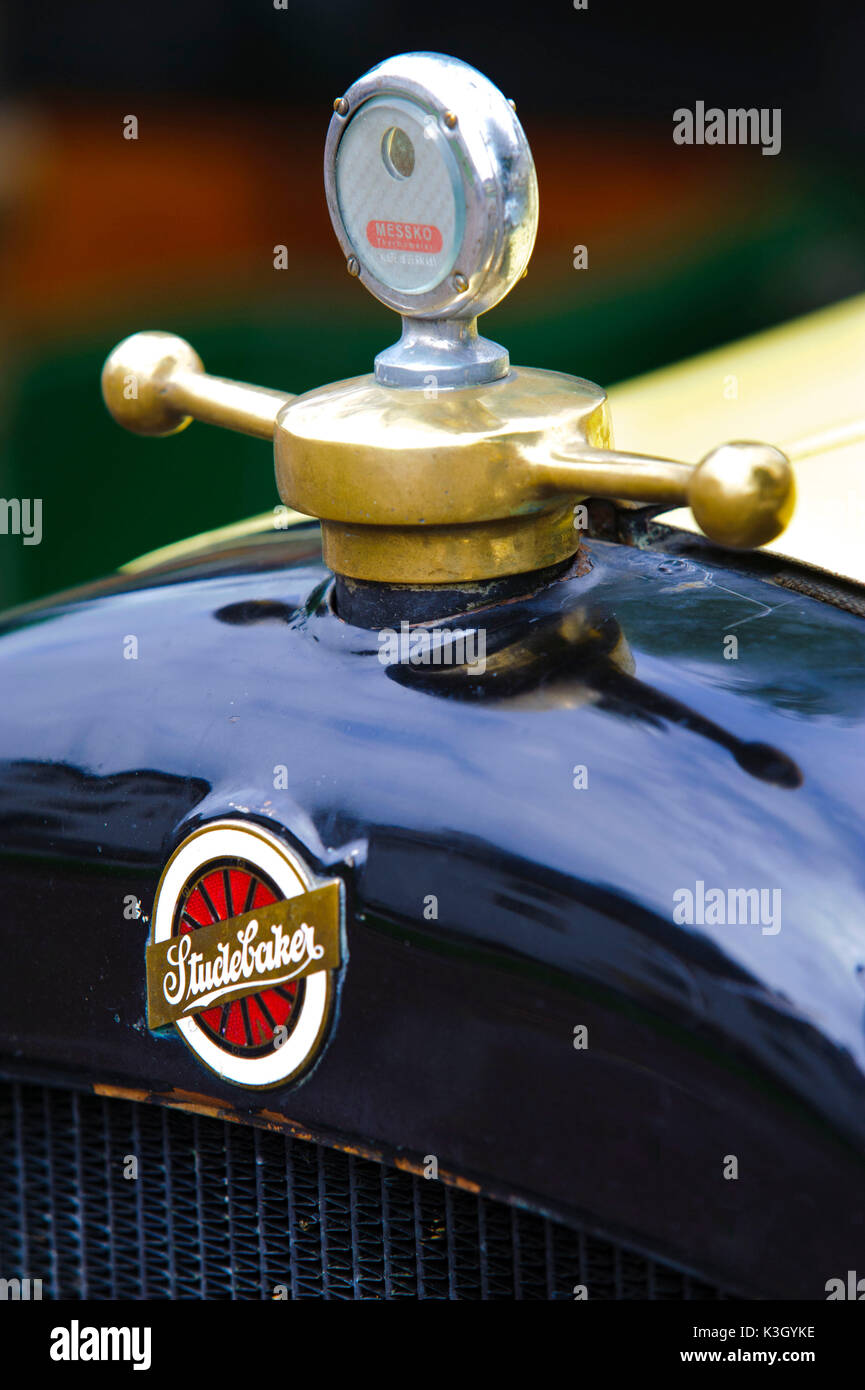 Oldtimer Rallye 'Herkomer Konkurrenz" in Landsberg Lech für mindestens 80 Jahre alten Autos, hier in der Nähe detail Studebaker Stockfoto