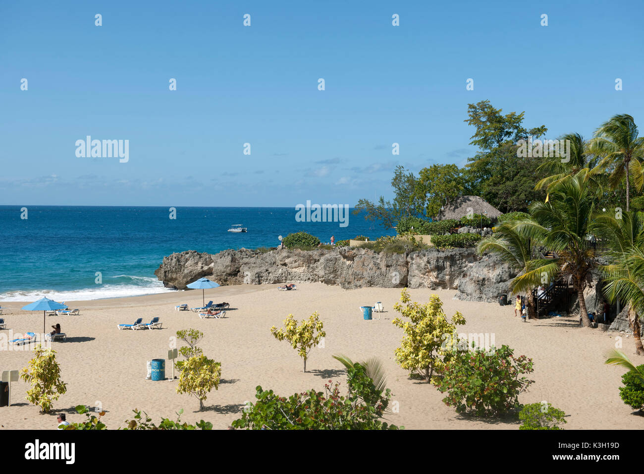 In der Dominikanischen Republik, Nordküste, Sosua, Strand unterhalb des Parque Mirador Stockfoto