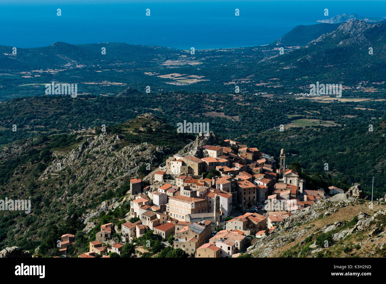 Speloncato, Insel Korsika, Mitte, Luftbild, Frankreich Stockfoto