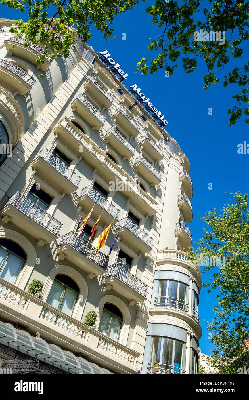 Hotel Majestic in Allee Paseo de Gracia, Barcelona, Katalonien, Spanien Stockfoto