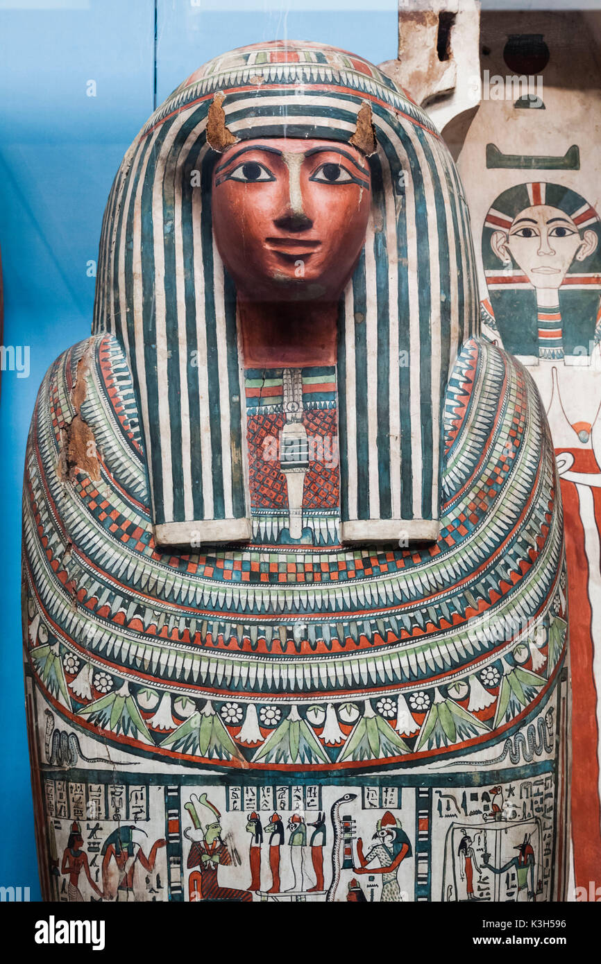 England, London, British Museum, Ausstellung von ägyptischen Mumien Stockfoto