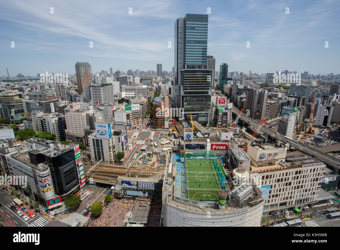 Japan, Tokyo City, Bahnhof Shibuya, Hikarie Wolkenkratzer, Stockfoto