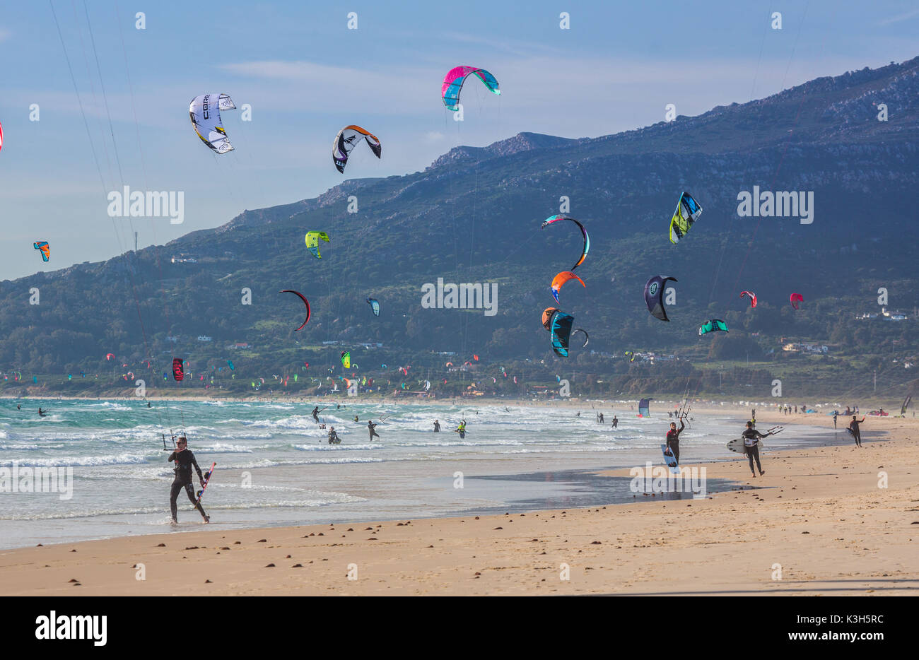 Spanien, Provinz Cadiz, Tarifa Stadt Tarifa Windsurf Strand Stockfoto