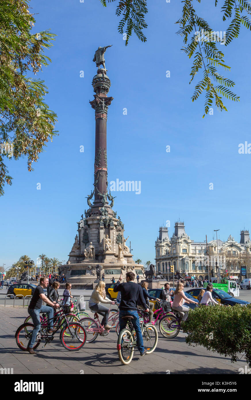 Spanien, Katalonien, Barcelona Stadt, Kolumbus Denkmal, Stockfoto