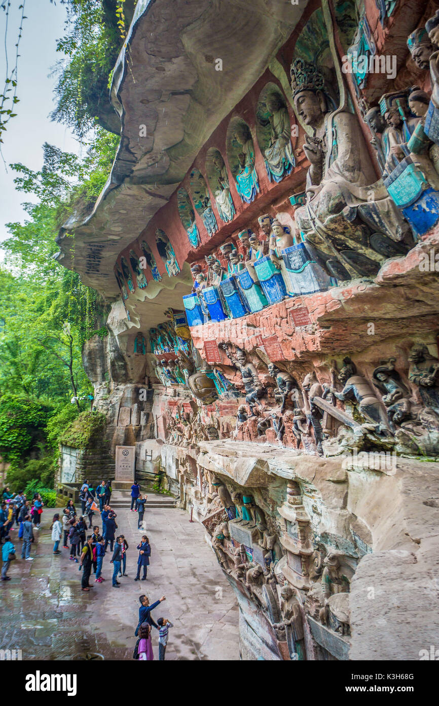 China, Provinz Chongqin, Hanau buddhistischen Höhlen (W. H.) Stockfoto