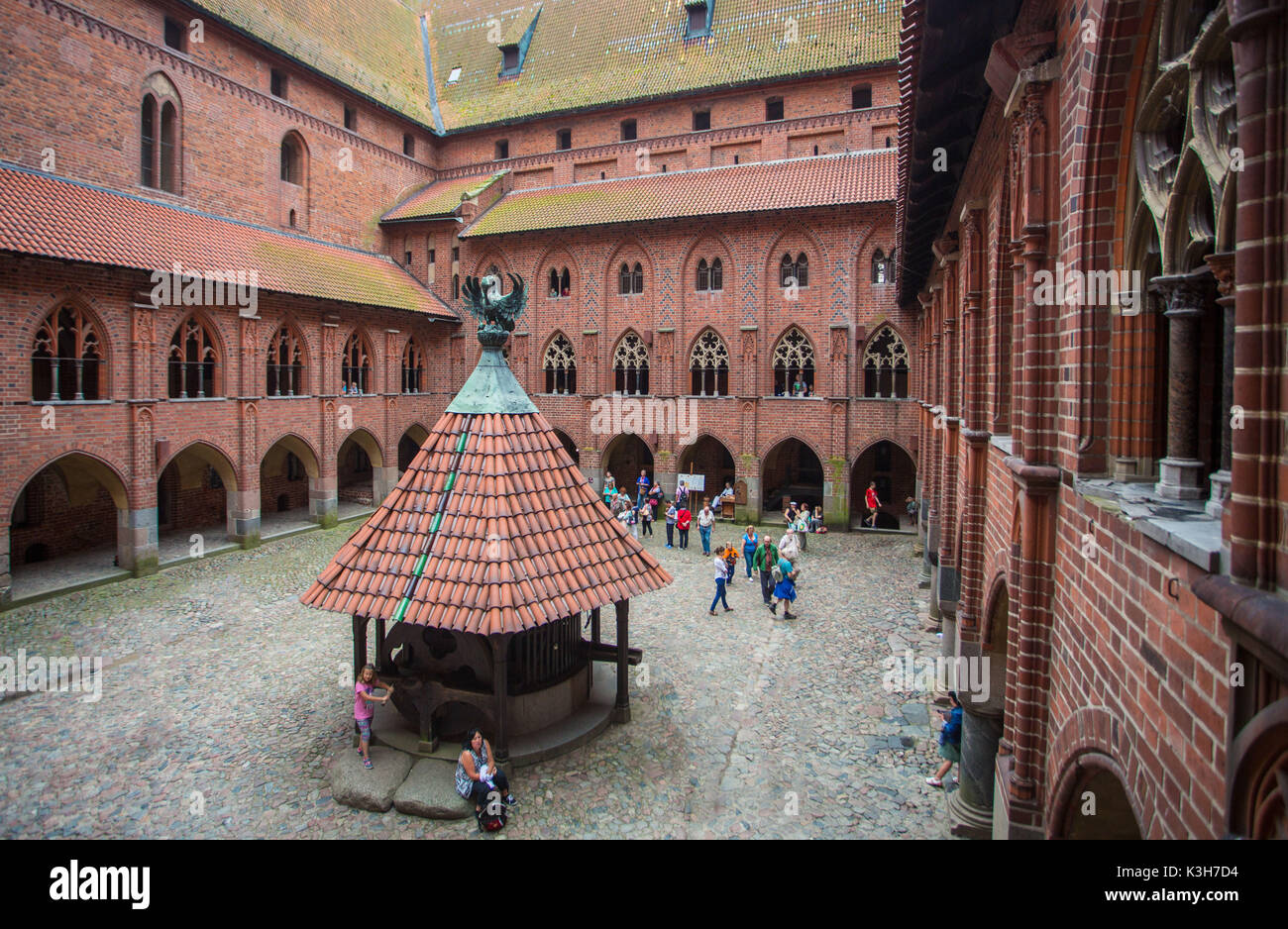 Polen, Marienburg, Malbork, UNESCO-Weltkulturerbe, oberen Burghof Stockfoto