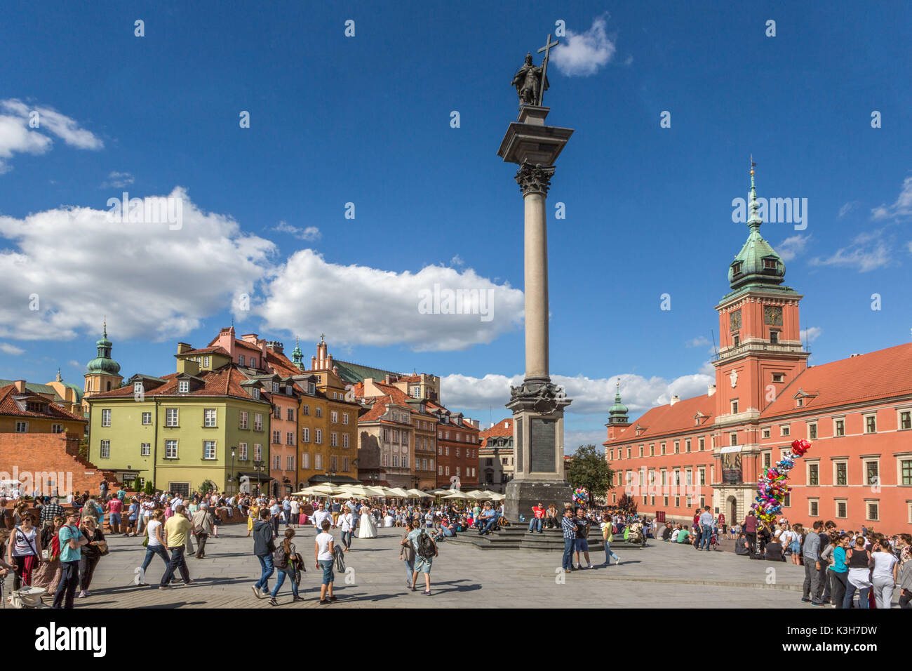 Polen, Warschau Stadt, Altstadt, Castle Square Stockfoto