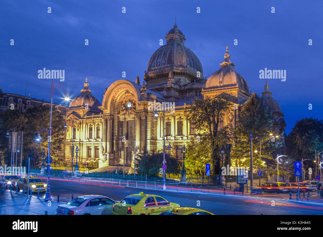 Rumänien, Bucharest City, der CEC Palast, ehemalige Bank Stockfoto