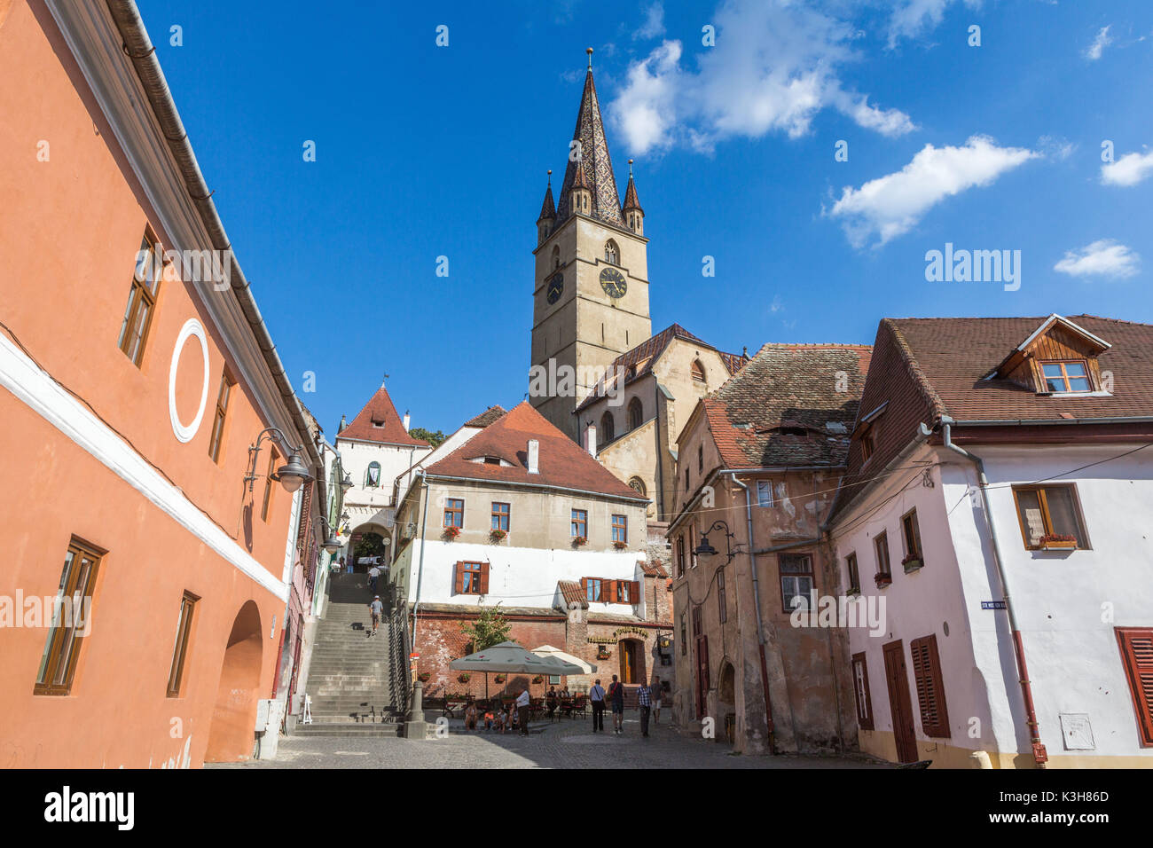 Rumänien, Sibiu Stadt evangelischen Dom Tower Stockfoto