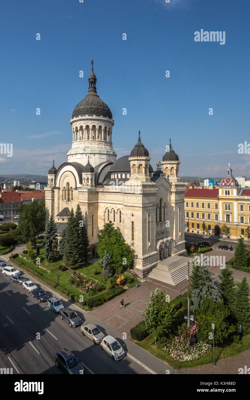 Rumänien, Siebenbürgen, Cluj Napoca Stadt, Avram Iancu Square, Orthodoxe Kathedrale Stockfoto