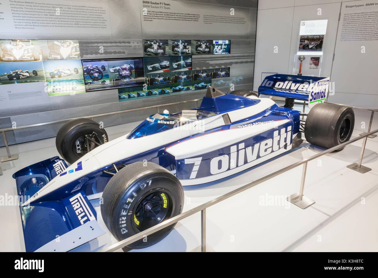 Deutschland, Bayern, München, BMW Museum, Anzeige des Brabham-BMW BT 52 Formel 1 Rennwagen Stockfoto