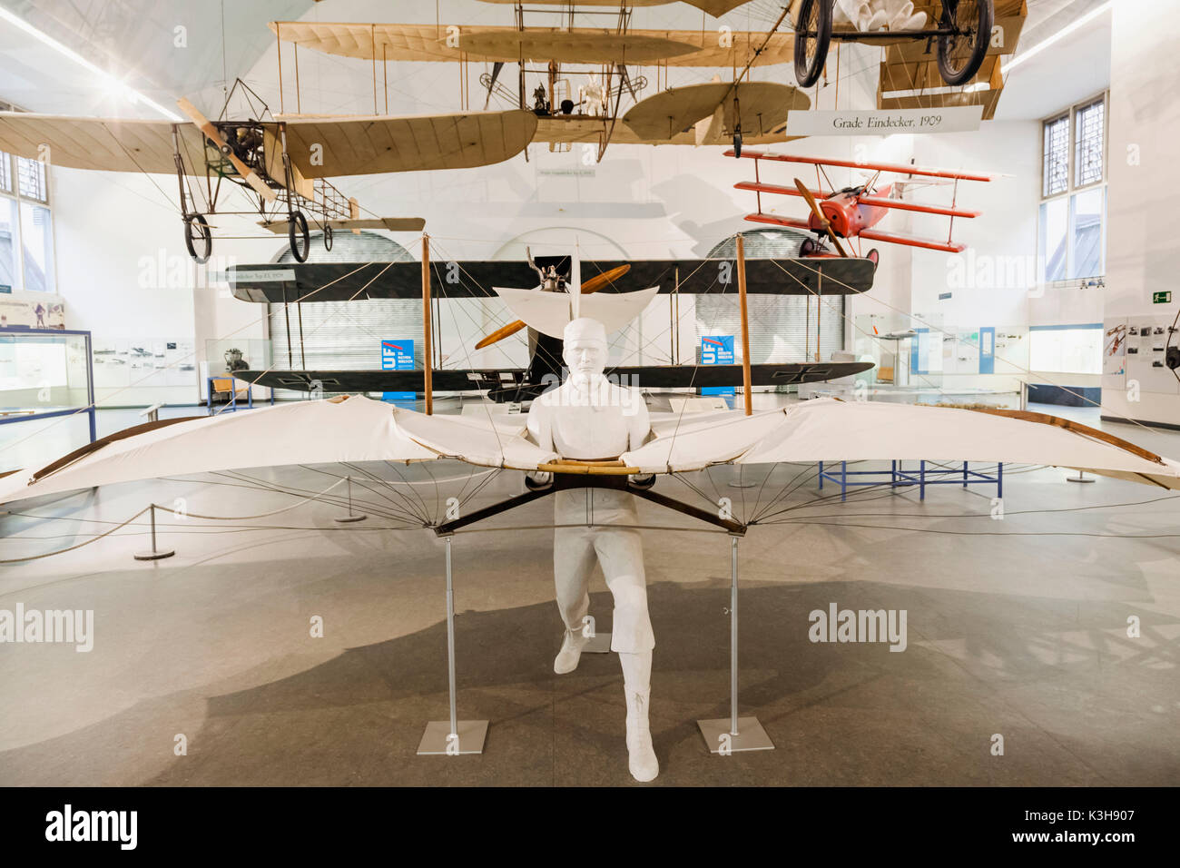 Deutschland, Bayern, München, Deutsches Museum, Ausstellung von Lilienthal (Standard Segeln Maschine Segelflugzeug) Stockfoto