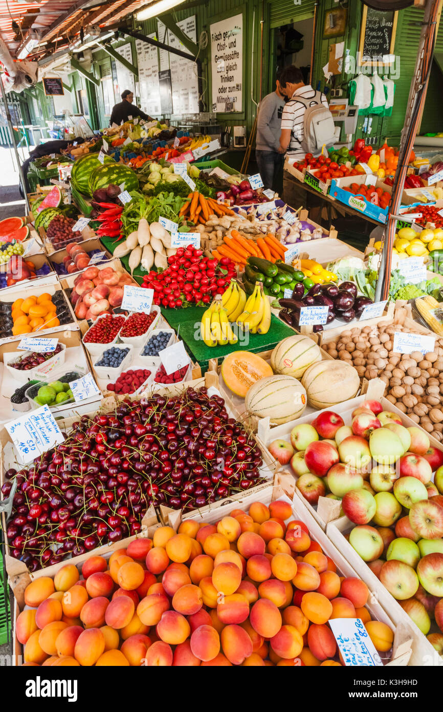 Deutschland, Bayern, München, Viktualienmarkt, Obst-Anzeige Stockfoto