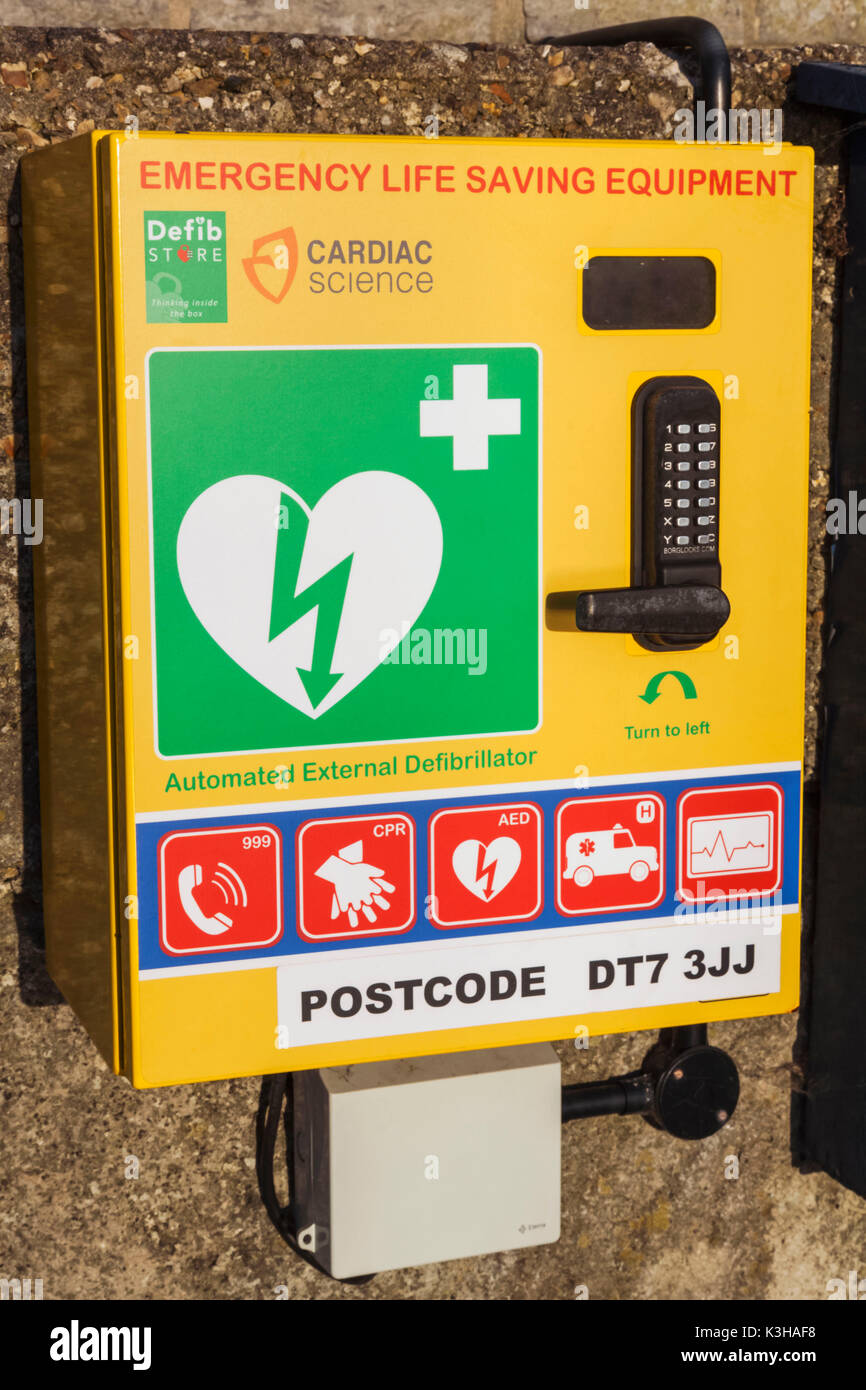 England, Cotswolds, Defibrillator Stockfoto