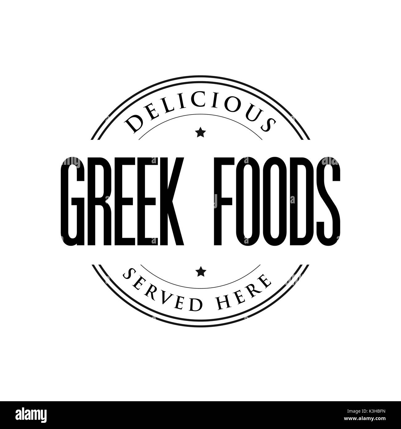 Griechische Lebensmittel vintage Stempel Stock Vektor