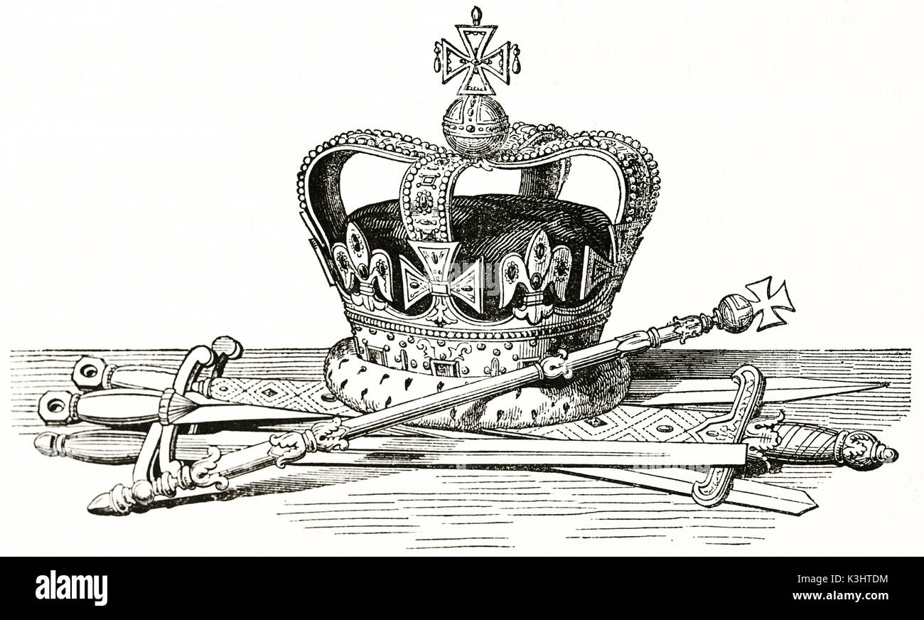 Alte Illustration der hl. Edward Krone. durch unbekannte Autor