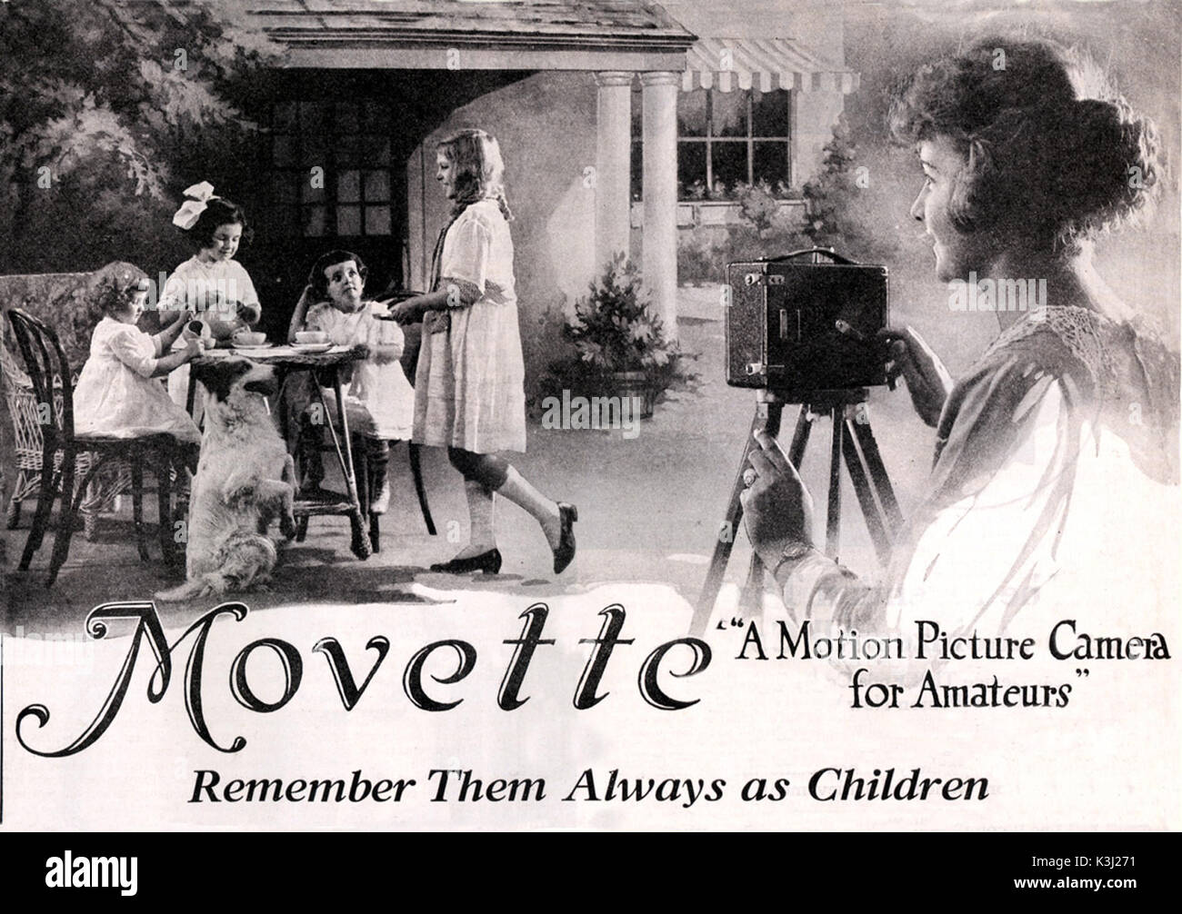 Werbung für MOVETTE HOME FILM KAMERA 1919 Stockfoto