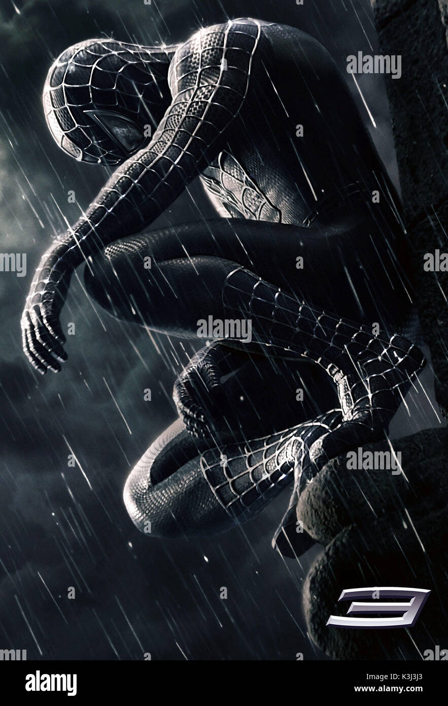 Spider-Man 3 Nutzung der Bild muss mit der folgenden Bildunterschrift  begleitet werden. Die Bildunterschrift bestätigt, dass Spider-Man trägt  einen schwarzen Anzug, so wird davon ausgegangen, dass es sich NICHT um  eine schwarz-weiß
