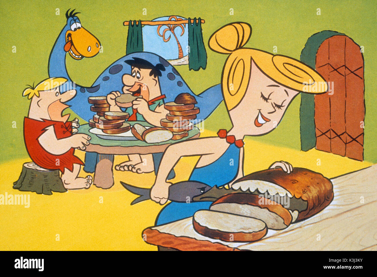 Die FLINTSTONES BARNEY RUBBLE, Fred Feuerstein, WILMA FLINTSTONE Stockfoto Die FLINTSTONES BARNEY RUBBLE, Fred Feuerstein, WILMA FLINTSTONE Stockfoto