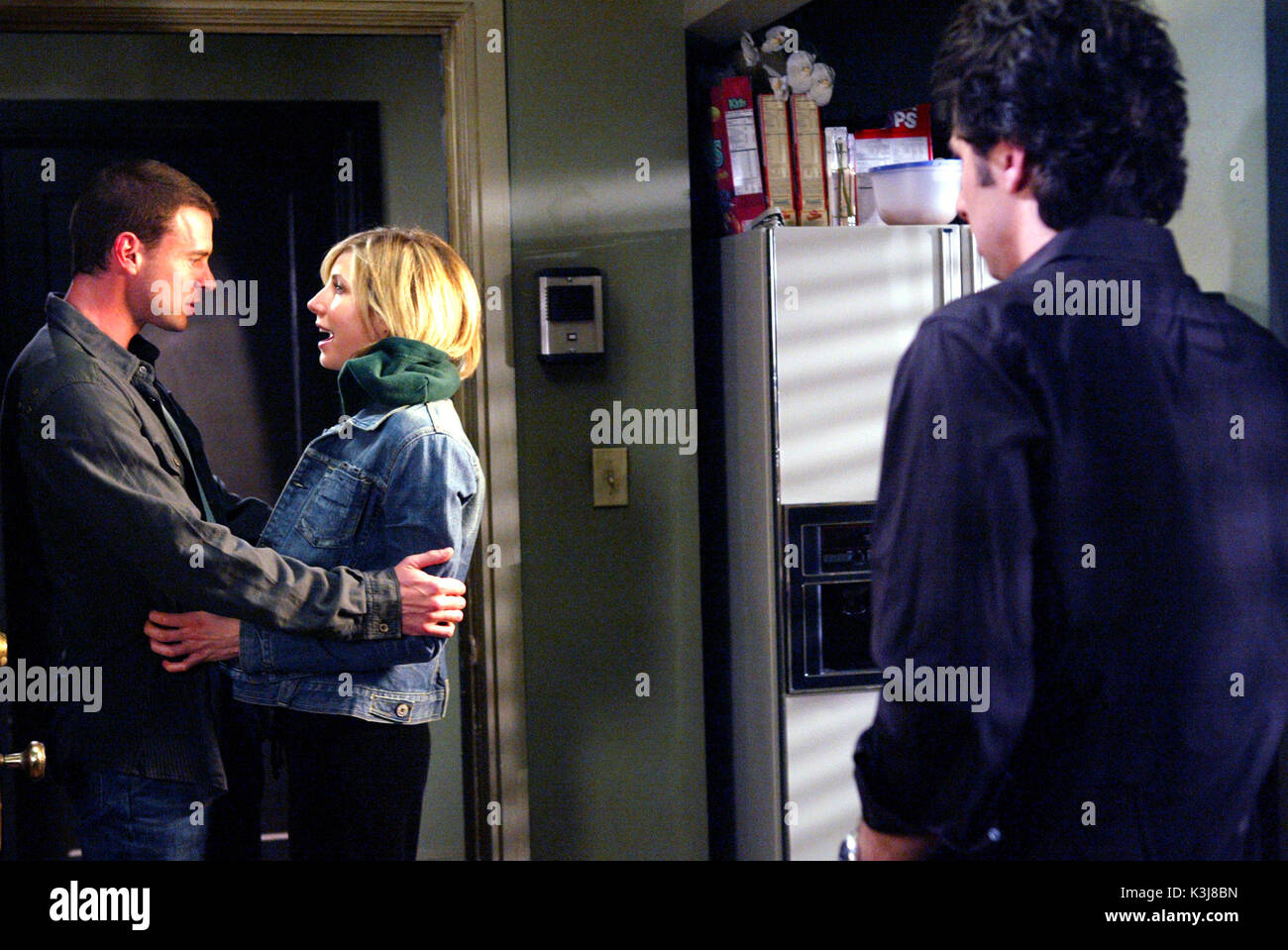 100030 274 -- SCRUBS - die Episode mit dem Titel His Story II wird am Dienstag, den 6. April (9:30-10:00 Uhr, ET), auf NBC ausgestrahlt. (TOUCHSTONE/MITCHELL HADDAD) SCOTT FOLEY, SARAH CHALKE, ZACH BRAFF SCHRUBBT [US TV Series 2001 - ] Series#3/Episode#18/His Story II [L-R] SCOTT FOLEY als Sean, SARAH CHALKE als Dr. Elliot Reid, ZACH BRAFF als Dr. John 'J.D.' Dorian 100030 274 -- SCRUBS - die Episode mit dem Titel His Story II wird am Dienstag, den 6. April (9:30-10:00 Uhr, ET), auf NBC ausgestrahlt. SCOTT FOLEY, SARAH CHALKE, ZACH BRAFF Stockfoto