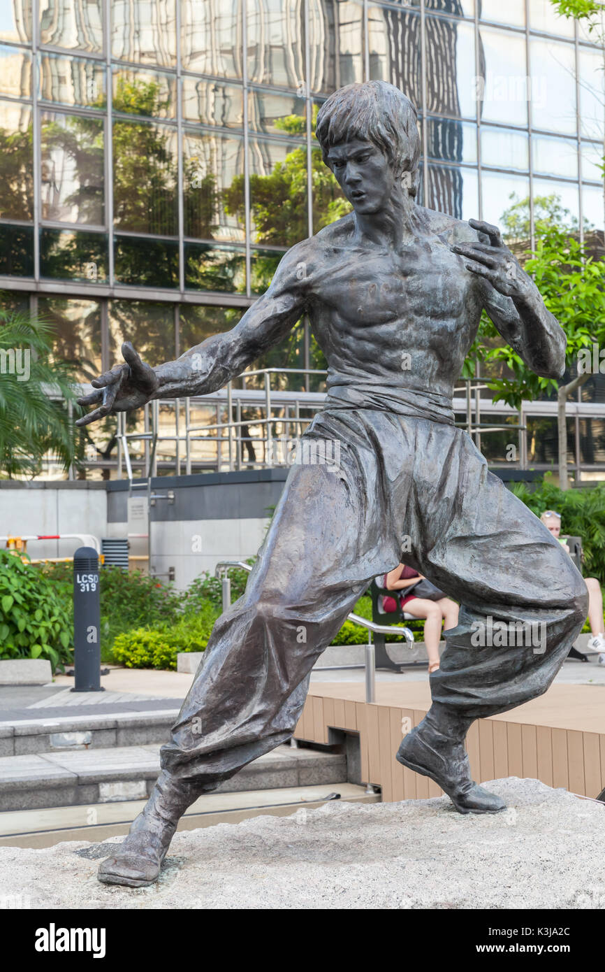 Hongkong - Juli 13, 2017: Bruce Lee Statue in Hongkong Garten von Sternen entfernt Stockfoto