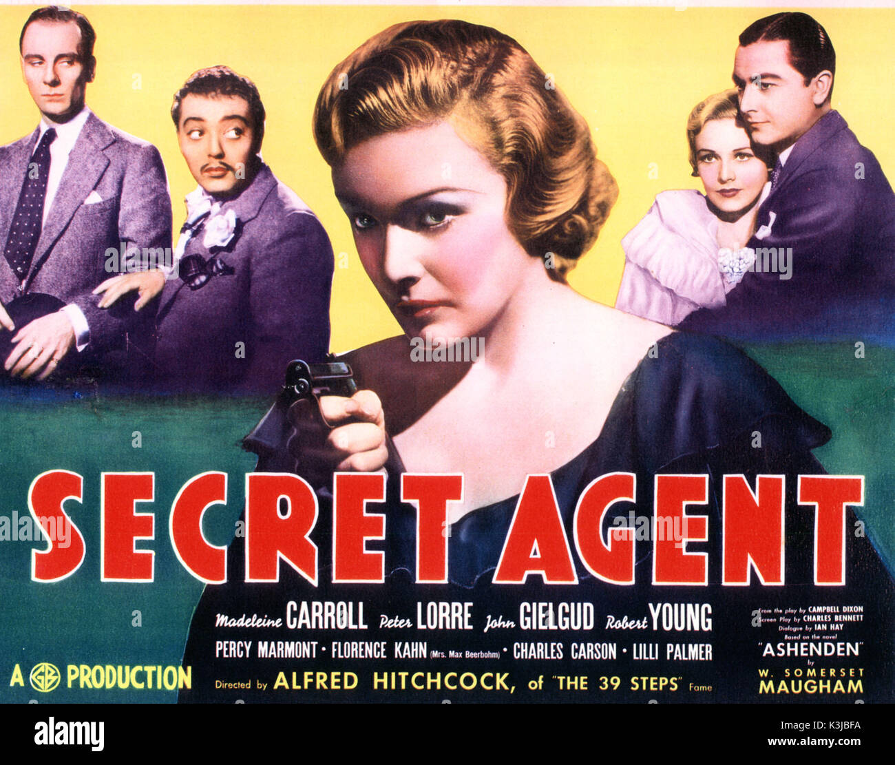 SECRET AGENT von Links - John GIELGUD, Peter Lorre, MADELEINE CARROLL, ROBERT YOUNG SECRET AGENT Stockfoto