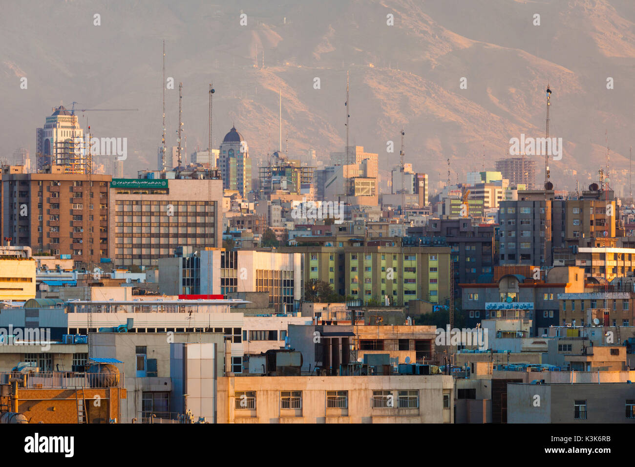 Iran, Teheran, erhöhte Stadtansicht, morgen Stockfoto