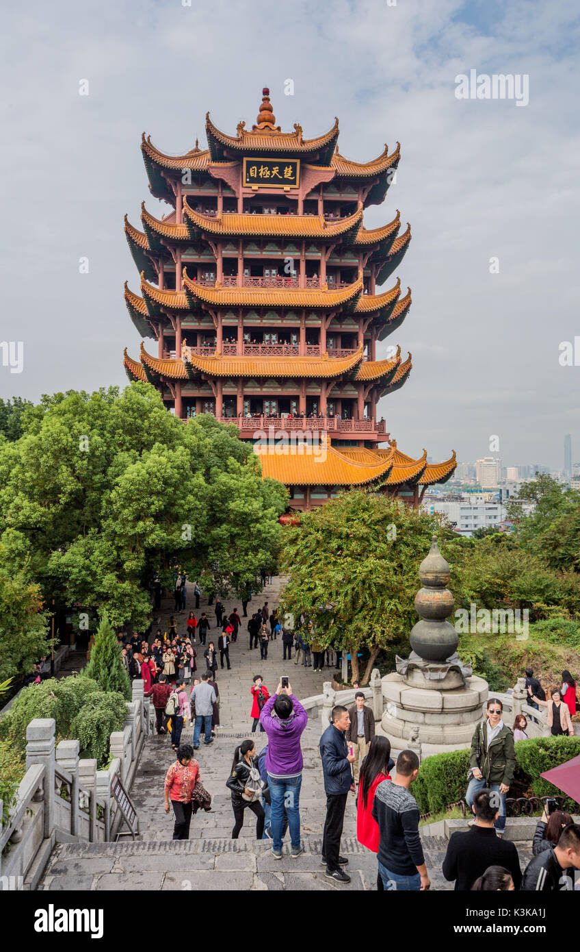 China Wuhan City, Yellow Crane Tower Stockfoto