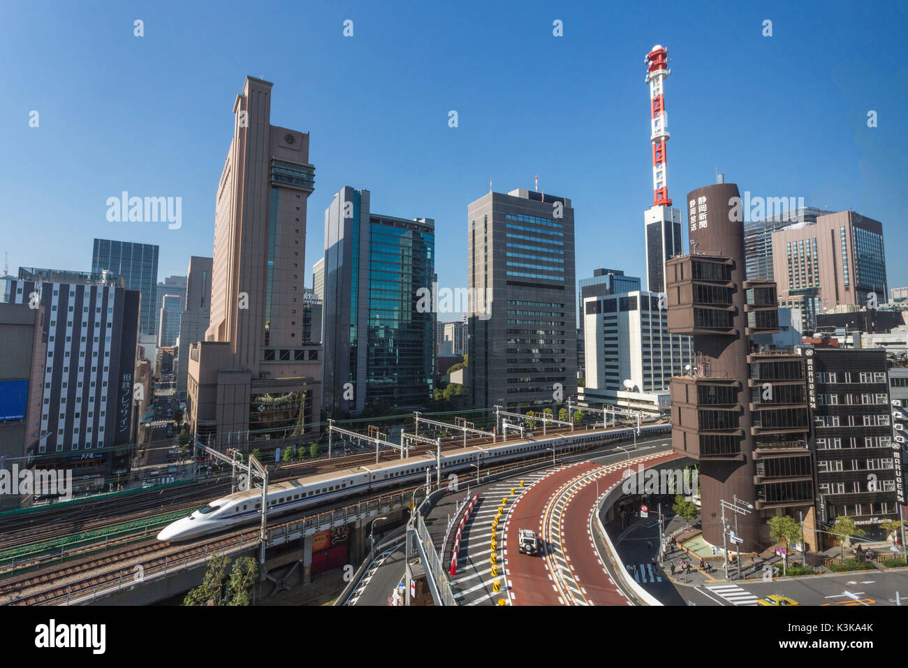 Japan, Tokyo City, Shimbashi, Bullet Train. Stockfoto