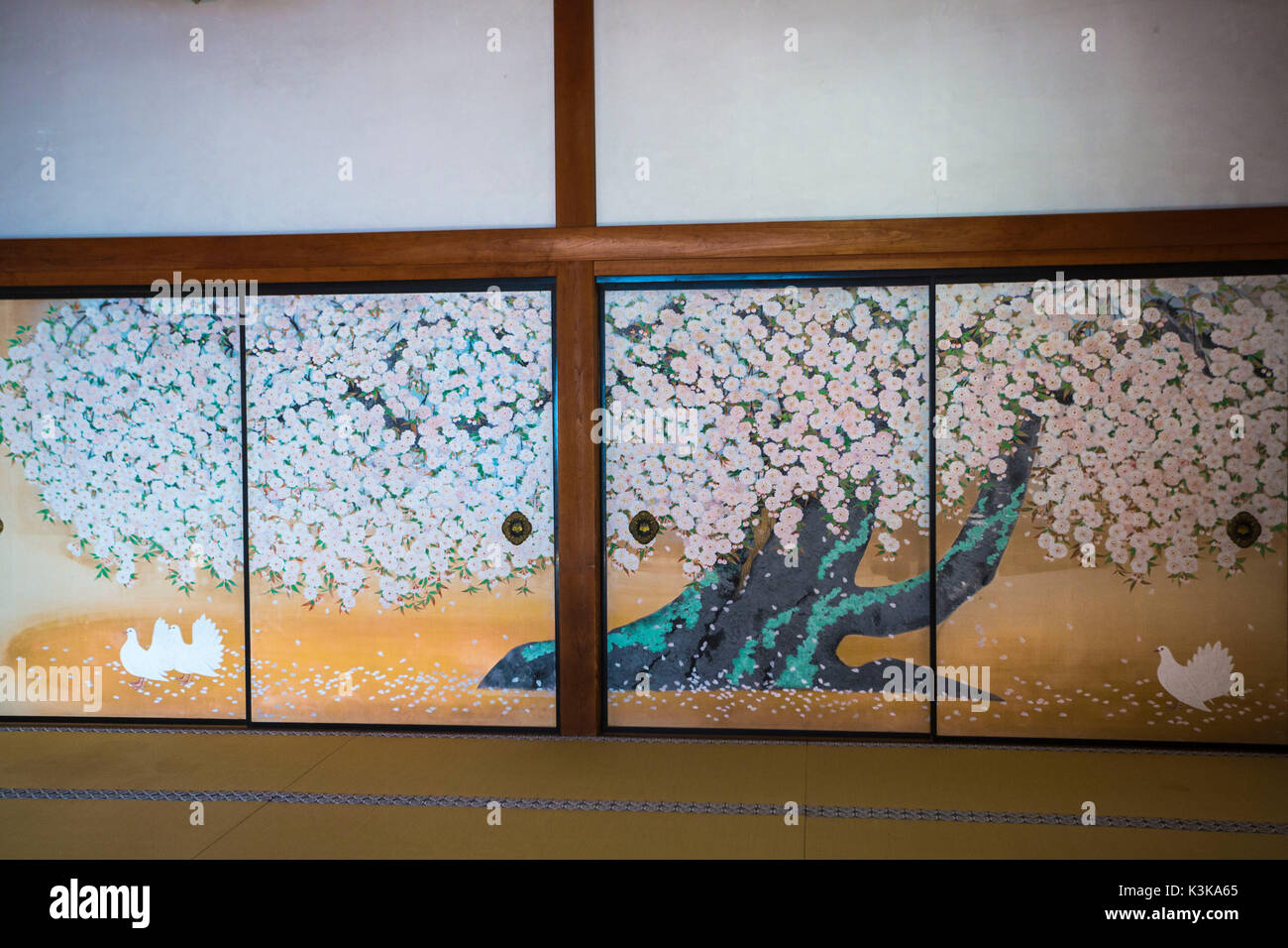 Japan, Koyasan Stadt, Kongobuji Tempel, Anbauteile innen Stockfoto