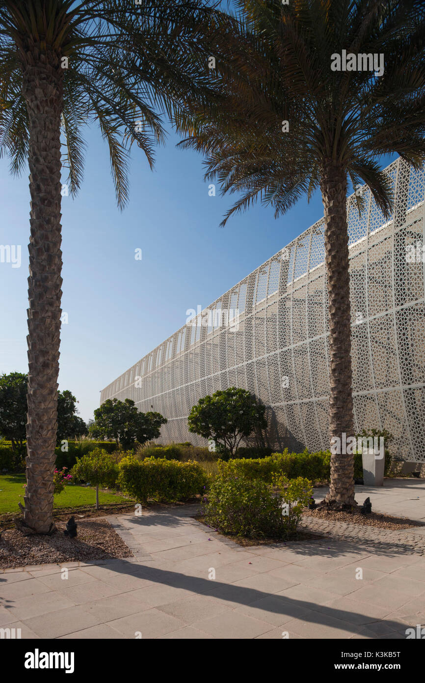 Vae, Abu Dhabi, Saadiyat Island, Manarat Al Saadiyat, Welcome Center für Museumsinsel Entwicklung, außen Stockfoto