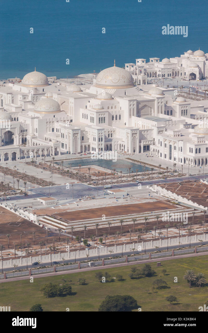 Vae, Abu Dhabi, Emirates Präsidentenpalast, Erhöhte Ansicht Stockfoto