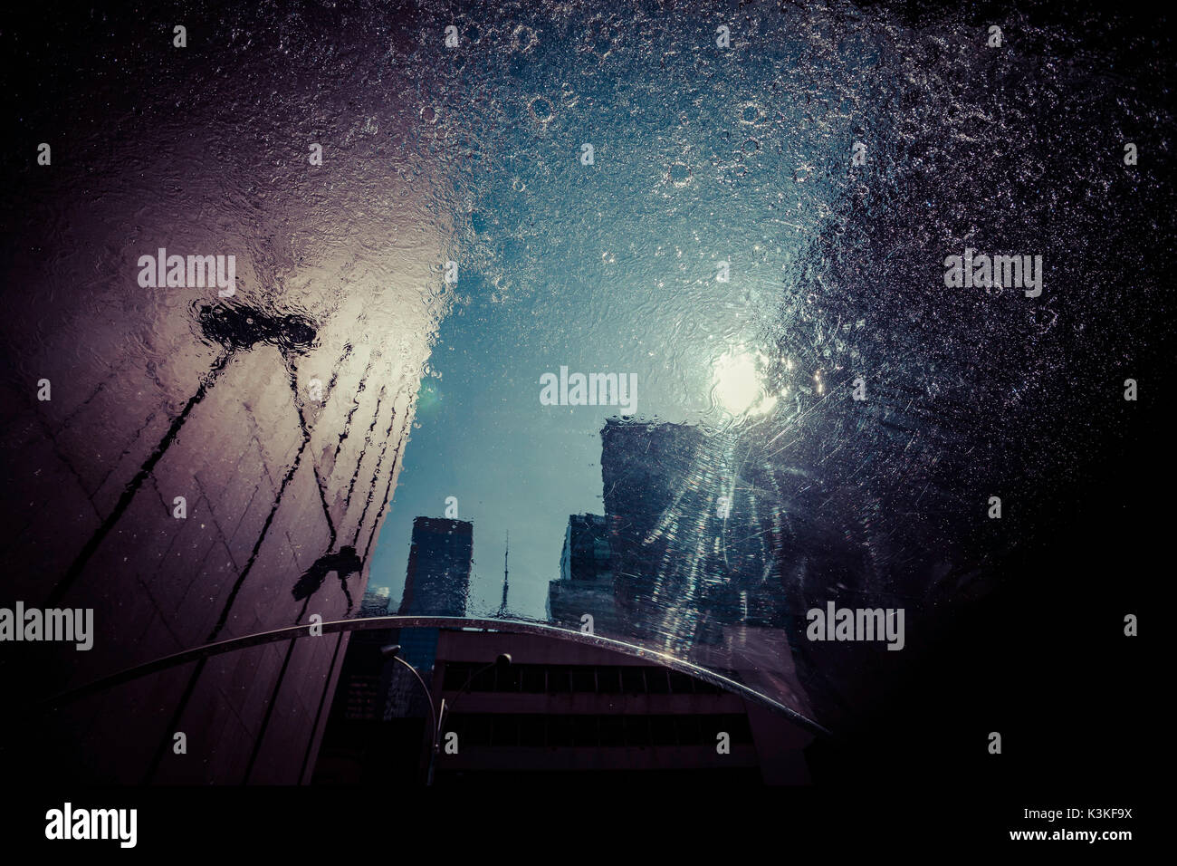 Sun Reflexion, Wasser design Tunnel, Geschäftsviertel, Manhatten, New York, USA Stockfoto