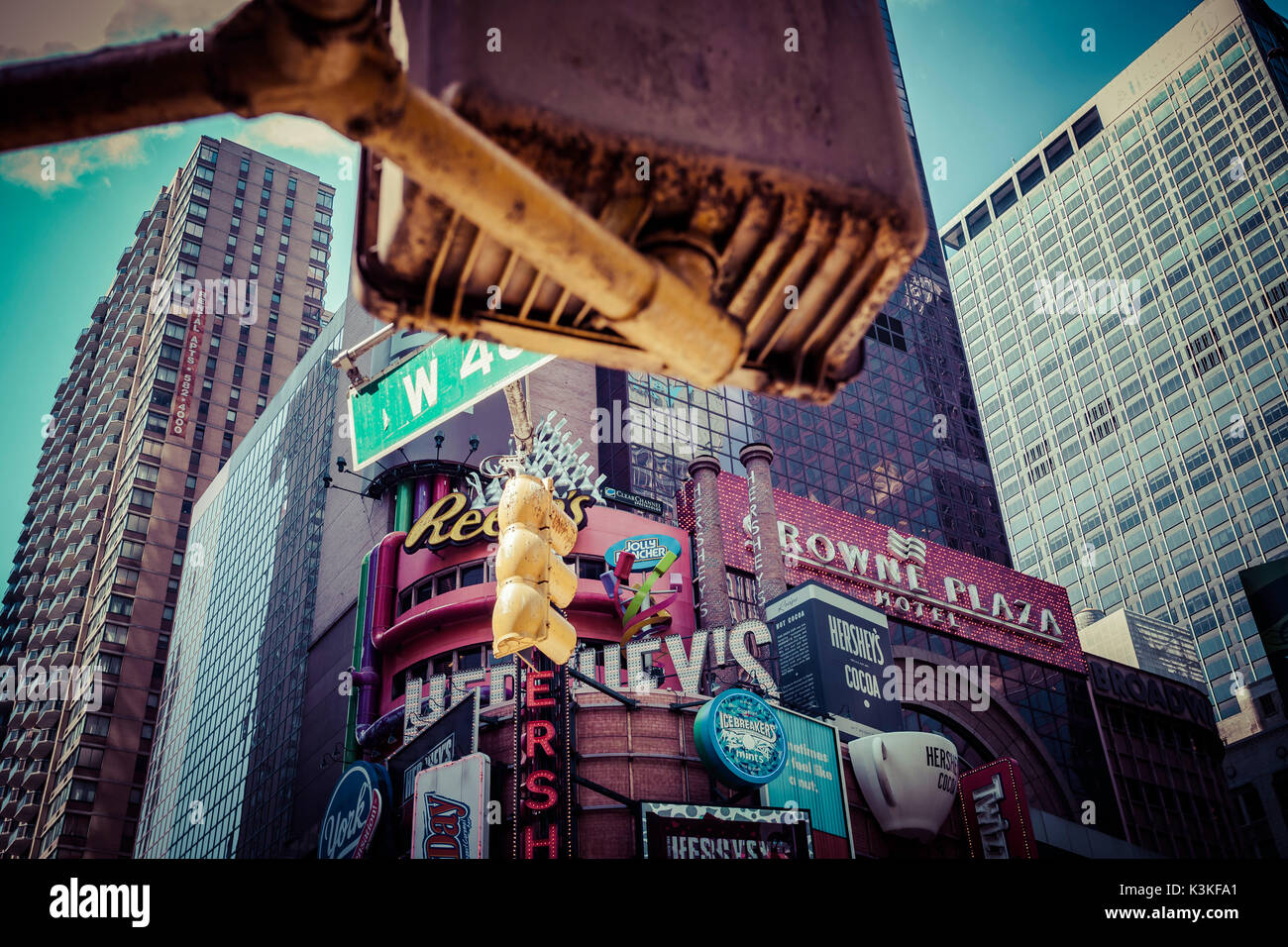 Ads auf den Time Square, Architektur, Wolkenkratzer, Streetview, Manhatten, New York, USA Stockfoto