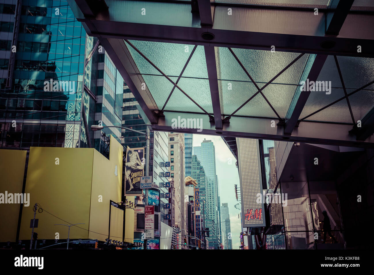 Ads auf den Time Square, Architektur, Wolkenkratzer, Streetview, Manhatten, New York, USA Stockfoto