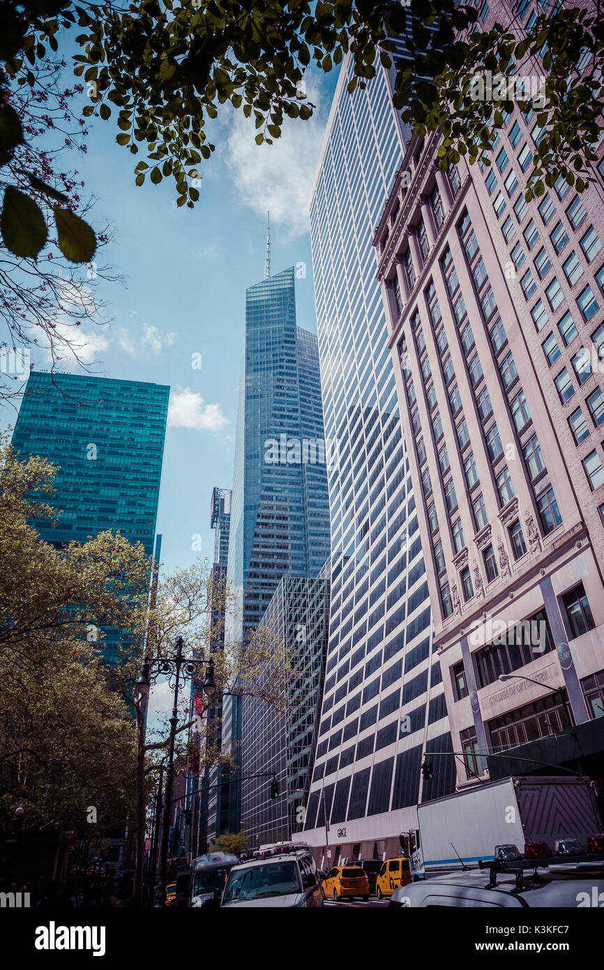 W.R.Grace Gebäude und Wolkenkratzer, Streetview, Manhatten, New York, USA Stockfoto