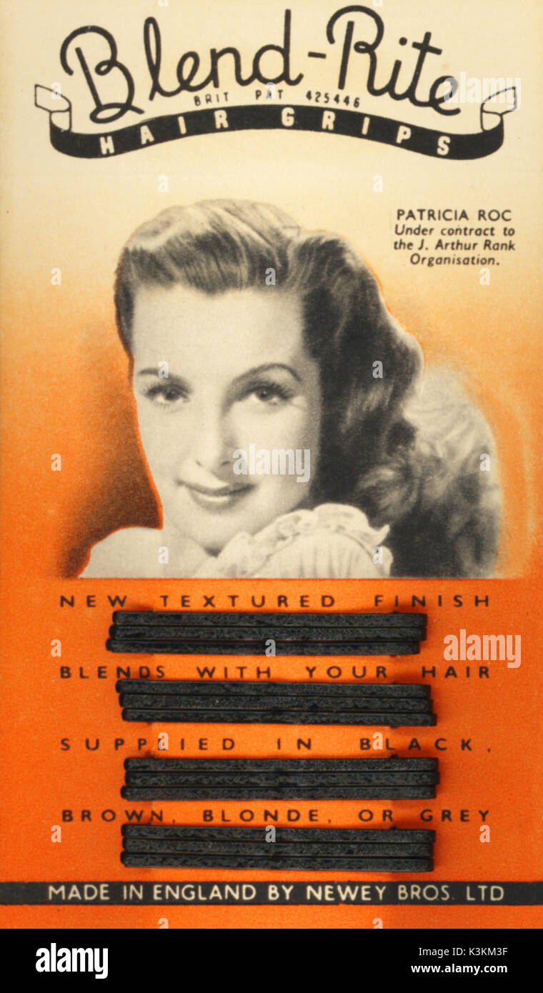 British Film star PATRICIA ROC verwendet, um Haar Griffe verkaufen Stockfoto