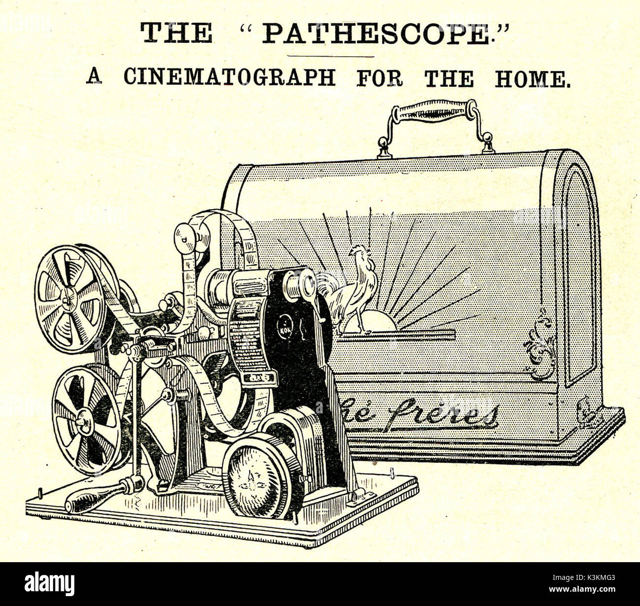 PATHESCOPE Projektor für 28mm Film bedeutete für den Gebrauch zu Hause Stockfoto