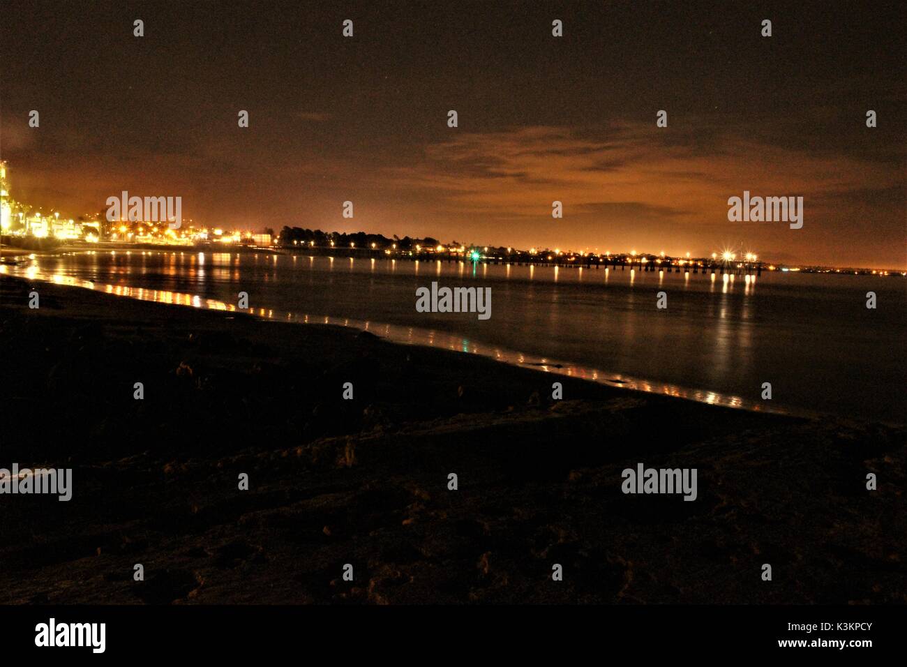 Nacht Bild von der Pier in Ventura, Kalifornien Stockfoto