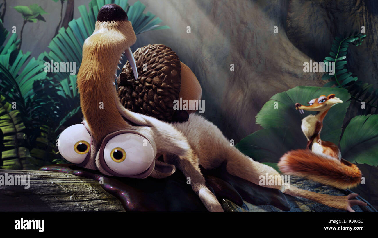 ICE AGE: DAWN DER DINOSAURIER aka ICE AGE 3 CHRIS KEILE stimmen Scrat, KAREN DISHER stimmen Scrattle Stockfoto