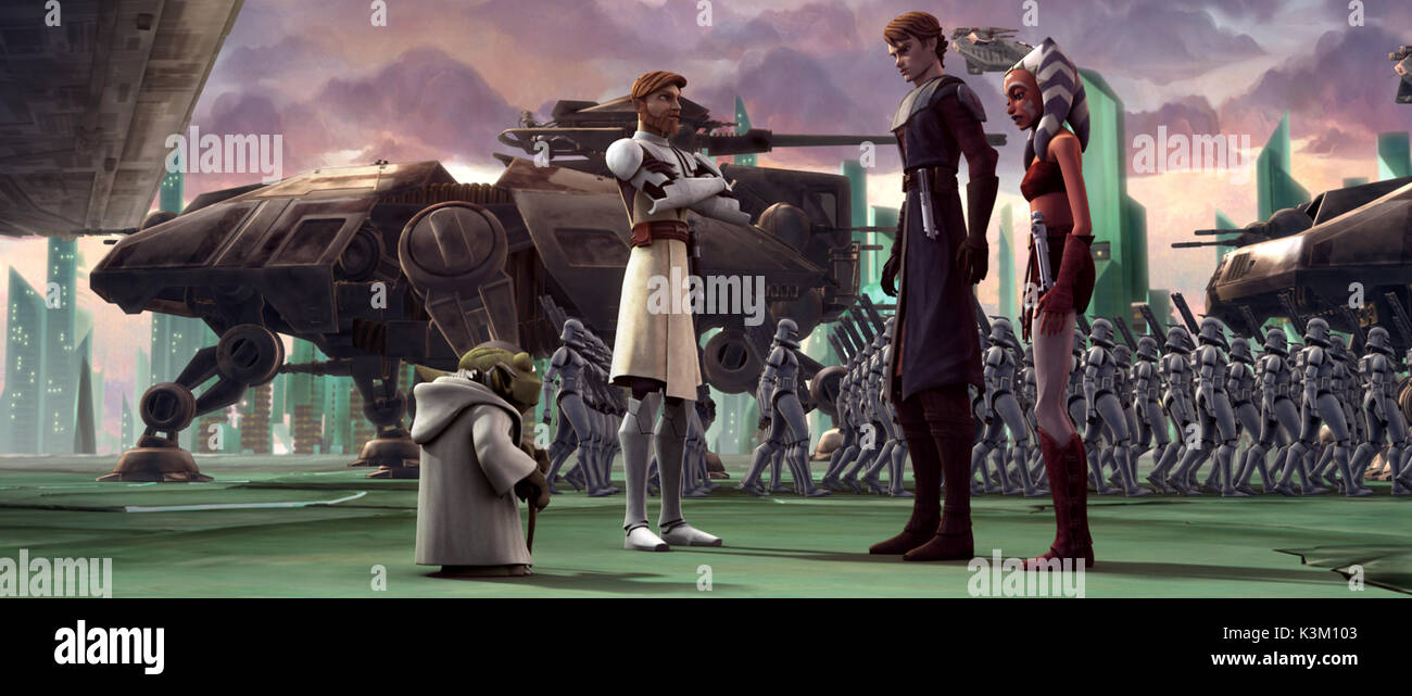 STAR WARS: The Clone Wars Anakin Skywalker und Ahsoka Tano erhalten ihre Aufträge Datum: 2008 Stockfoto